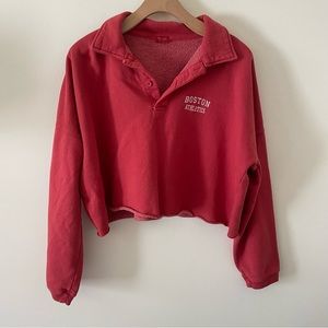 Brandy Melville crop collared sweatshirt